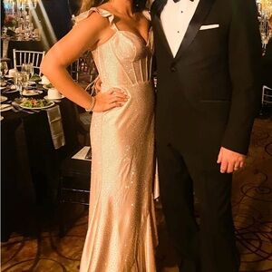 Sherri Hill Champagne Dress, Size 8